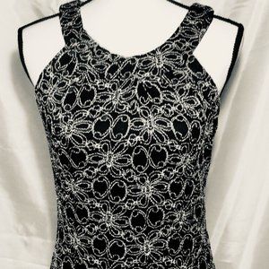 Cato J/M Ladies Sportswear Halter Top Sleeveless Black Flower Shirt New with Tag